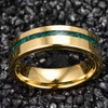 NUNCAD 6mm Men's Tungsten Carbide Wedding Ring Inlaid with Malachite
