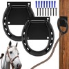Zhengmy 4 Set Tie Ring for Horses Solid Steel with