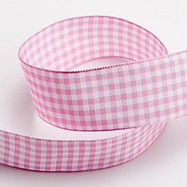 Italian Options Pink Gingham Ribbon 16mm x 10 Metres