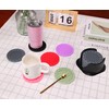 Amooca Silicone Coasters 8 Pack with Holder Anti-Slip Non-Stick Drink