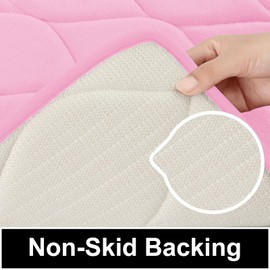 Colorxy Memory Foam Bathroom Rugs, Ultra Soft & Non-Slip Bath Mat, Water Absorbent and Machine Washable Bath Carpet Rug for Shower Bathroom Floor Rugs, 24''x16'', Pink