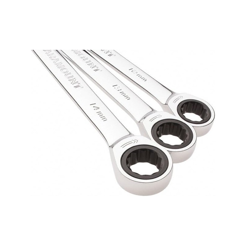 Paramount 7 Piece Metric Ratcheting Combination Wrench Set: 10mm to