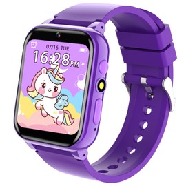 LITEYPP HD Kids Touch Smartwatch for Boys and Girls Ages 3-13 with 26 Games, audiobooks, Camera, Music, Video and Player and Parental Controls and More (Purple)
