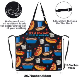 MYSOMY Hot Dog Kitchen Apron Hot Dog Lover Gifts Hotdogologist Apron It's a Bad Day To Be a Hot Dog Apron (BAD DAY UK1)
