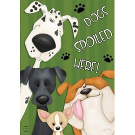Briarwood Lane Spoiled Dogs Fall House Flag Pets Bulldog Dalmation 28" x 40"