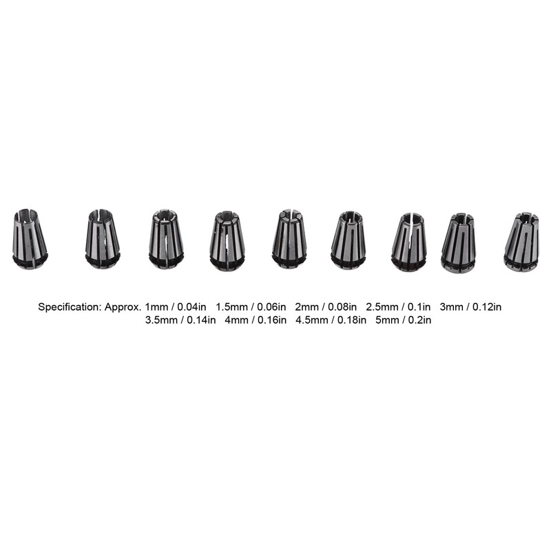 9 Piece ER8 Collet Chuck, High Precision CNC Engraving Machine,