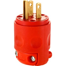 Leviton 515PV-OR 15 Amp, 125 Volt, Grounding Plug, Orange