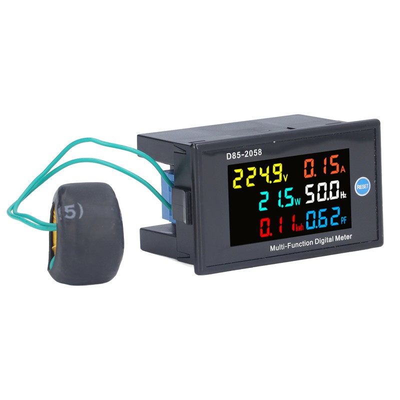 Power Monitor Single Phase LCD Digital Display Voltage Current Meter
