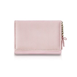 FuninCrea Small Wallets Woman, Waterproof Credit Card Holder Wallets with Bow Pendant, Cute Compact Women Card Wallet with 7 Card Slots 1 ID Window for Everyday Use and Travel (Pink)