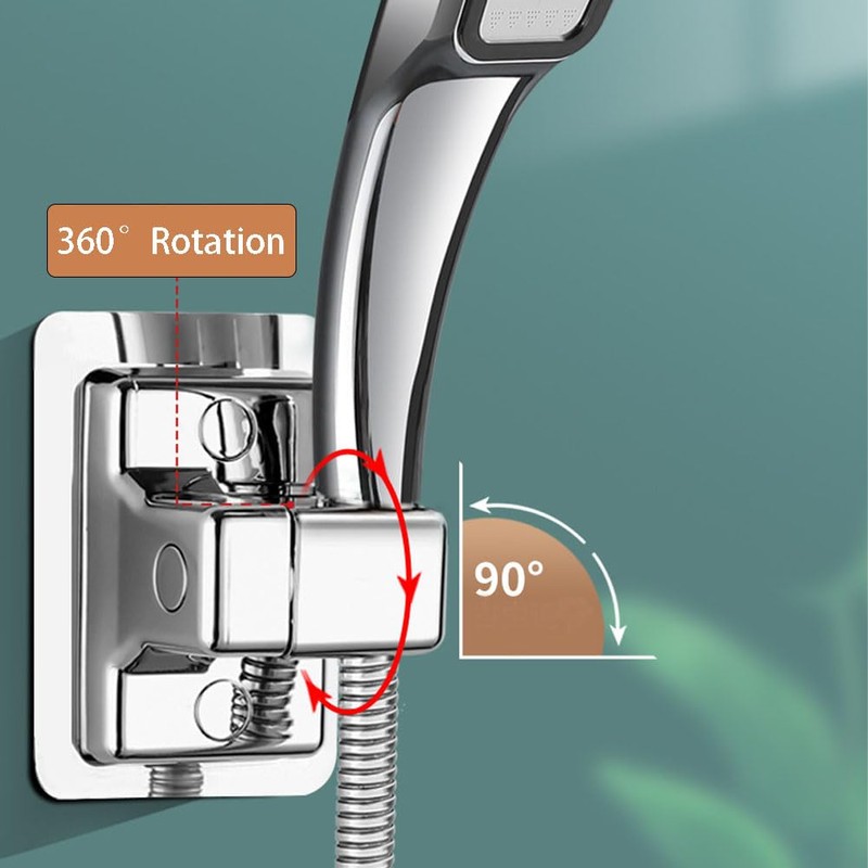 LightBeacon Hand Shower Holder, Shower Head Holder, No Drilling, Adjustable