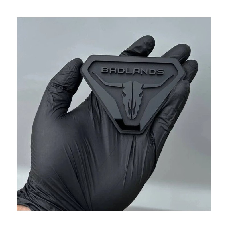 UsaStandard 2x Car Fender Badlands Long Horn Emblem Badge Black