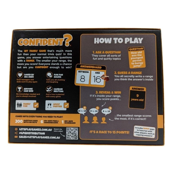 Asmodee Confident? The Guess-A-Range Party Board Game