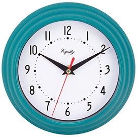 Equity by La Crosse 25020 Analog Wall Clock 8", Teal Blue