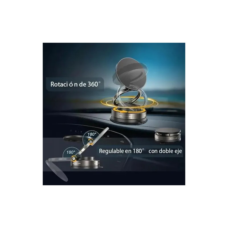 Soporte Para Celular Magnético Con Ventosa, Gira- 360 Grados