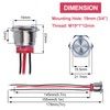DMWD 2Pcs 19mm Metal Latching Push Button Switch Waterproof 7Amp