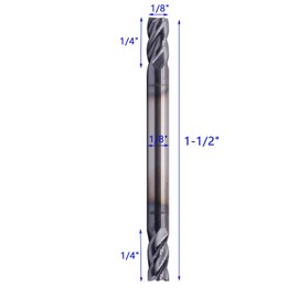 BestParts 5pcs 1/8" Solid Carbide Square End Mills - Double End - AlTiN Coated, 4 Flute, 35 Degree Helix, 1/8" Cutting Diameter, 1/8 inch Shank Diameter, 1/4" Length of Cut, 1-1/2" Overall Length