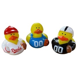 Sport Rubber Ducks - Football, Baseball, and Basketball - Party Favors, Prize Boxes, Treasure Boxes, Stocking Stuffers - 3 Piece