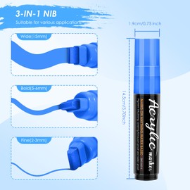 Jesew Acrylic Paint Markers, 10 Jumbo Colored Markers, 15mm Jumbo Felt Tip, Waterproof and Permanent Ink Paint Pens for Rock Painting, Stone, Ceramic, Glass, Wood, Canvas, Outdoor Paintings,Signs