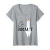 Women's bride to be lama alpaca alpaca engagement bride JGA T-shirt with V-neck