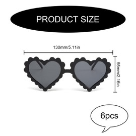ExcellaElite 6PCS Heart Glasses,Heart Sunglasses,Fashionable Heartshaped Sunglasses,Retro Heartshaped Glasses,Suitable for Girls Ladies Shopping Travel Summer Party