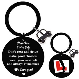 Drive Safe Keyring for New Driver - Congratulations Learner Driver Passed Driving Test Gifts for Teenage Girls Boy Daughter Son, 17th Birthday Gift New Car Keyrings Back To School Birthday Presents