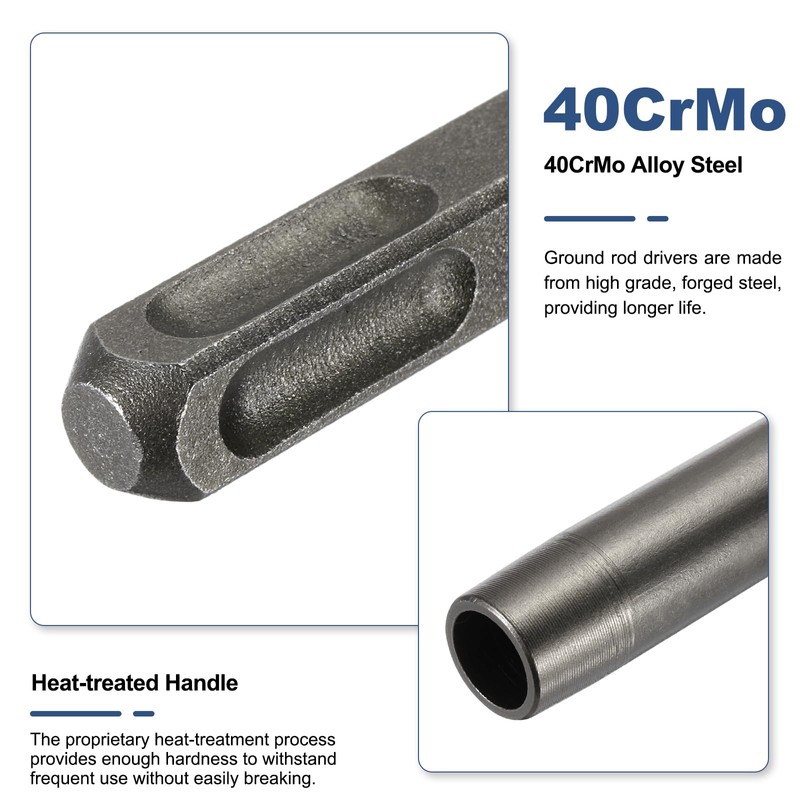 sourcing map SDS Max Ground Rod Driver 23/64" for 9/16"