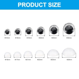 PATIKIL 14-30mm Flash Safety Eyes, 34 Set Doll Eyes with Washers Soft Buttons Realistic Colorful Crocheting Safety Eyes for Decor Crochet Accessories Dolls Craft, Silver