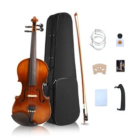 YoungMonic Violin 4/4 Full Size Kit for Beginners and Adults Maple & Spruce Wood Violin Fiddle Set with Extra Strings Bridge Carrying Case