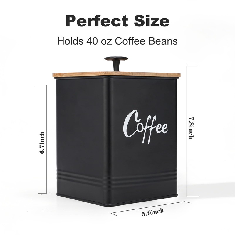 LUKMILEE Airtight Coffee Canister-Coffee Container, Airtight 40 oz Large Iron