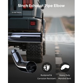 5 inch Diesel Exhaust, 5'' Inlet 6'' Outlet 23'' Long chrome exhaust tips