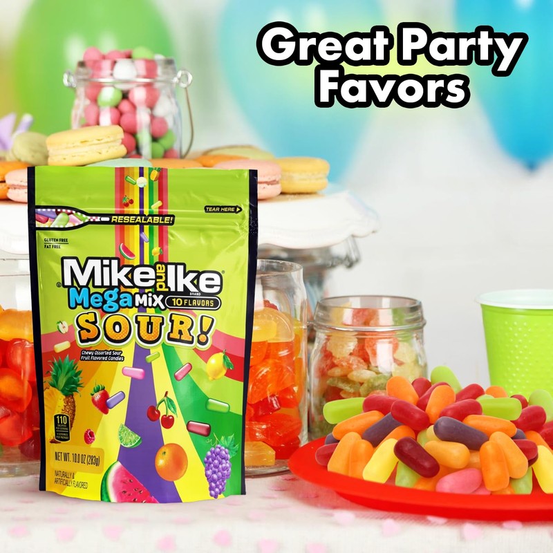 Mike and Ike Mega Mix Sour Candy, 2 Pack of