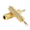 XSAJU Conversion Adapter Conversion Plug 3.5mm 6.35mm Stereo Plug Gold