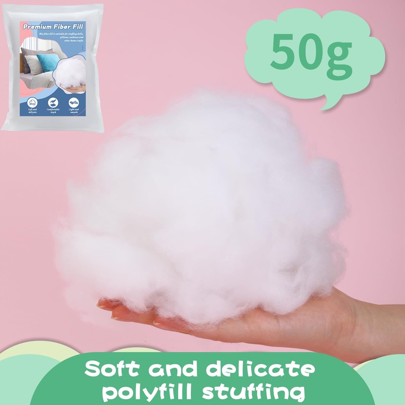 ZXIIXZ 50g/1.7oz Polyester Fiber Fill, Polyfill Stuffing, Poly Fill for