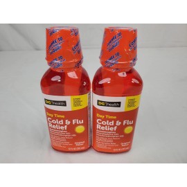 DG Health Cold and Flu Day Time Relief Syrup 2 Pack, 12 oz Each