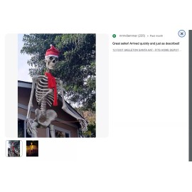 Unbranded SANTA HAT FOR 12 FT - FOOT SKELETON  FITS HOME DEPOT BONES - SHIPS TODAY !