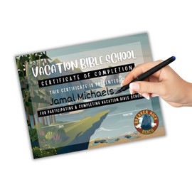 Vacation Bible School VBS Certificate of Completion Award | 50 pk 8.5x11” Breaker Rock Beach Under The Sea Ocean Themed Participation