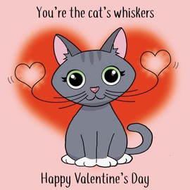 Twizler Funny Valentines Day Card From The Cat – Funny Valentine’s Card From Cat – Humorous Cat Valentines Day Card – Valentines Gifts From Cat