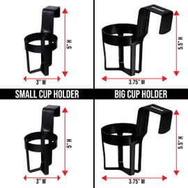 4-Pack Black 2 Large Big Automotive Cup Holders for Car 44oz and 2 Small 12oz Auto Cup Can Drink Water Bottle Custom Accessories Cup Holders for Your Car, Truck and More