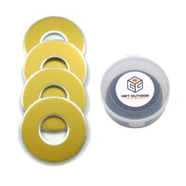 Get Outside Games 4 VVashers - Washer Toss/Washer Game Washers (Gold-Metallic, 4 VVashers with Container)