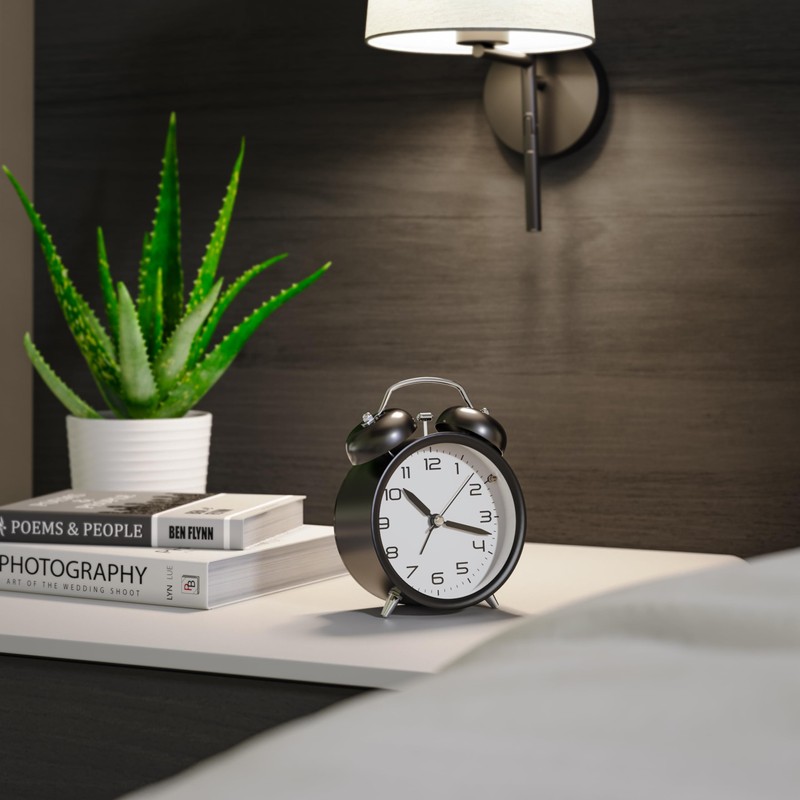 CSL - Analogue Alarm Clock without Ticking with Light -