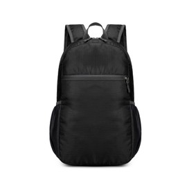 PORRASSO Casual Backpack Waterproof Daypack Lightweight Foldable Rucksack 19L Backpack for Women Men Travel Daily Use Black