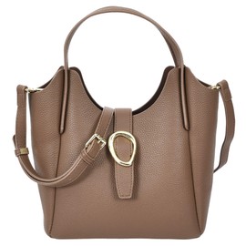 Womens Real Leather Handbag Top Handle Small Shoulder Bag Jasmine (Brown)