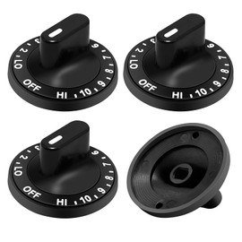 12200035 Range Surface Burner Knob Compatible with Whirlpool Kenmore Jenn Air 4 Pack