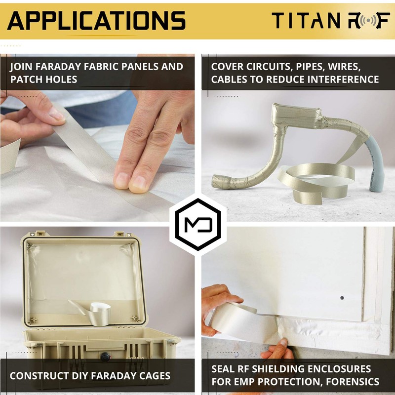 Mission Darkness TitanRF Faraday Tape // 1in W x 10ft