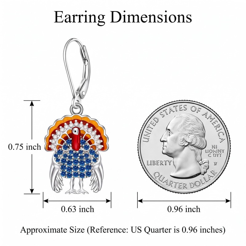 Turkey Thanksgiving Earrings for Women Drop Dangle Holiday Jewely