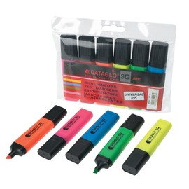 Hainenko Value Flat Barrel Chisel Tip Highlighter - Assorted Colour (Pack of 6)