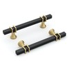 goldenwarm 10 Pack Black and Gold Cabinet Knobs Square Drawer