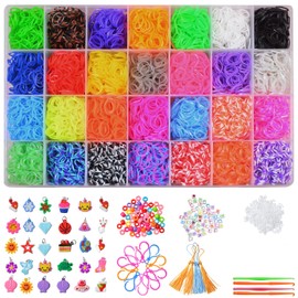 YYOODS 11000+Rubber Band Bracelet kit, Loom Bracelet Making Kit for Girls,Rubber Bands Refill Loom Set,for Kids Friendship Bracelet Kids Girls Birthday Gift Kits