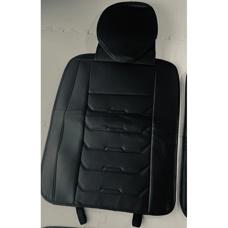 Seat Car Seat Covers Full Set in Solid Black, Front