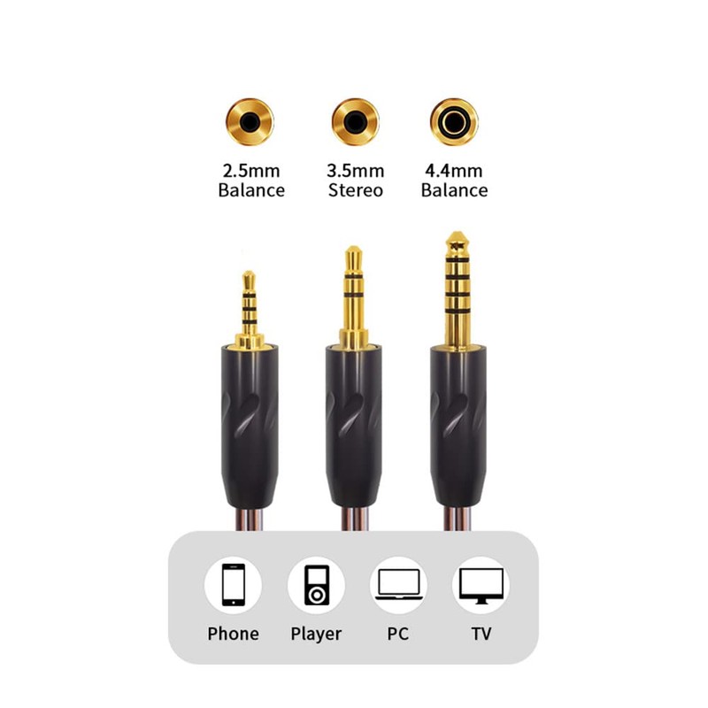 6N Monocrystalline Copper RCA Compatible Upgrade Cable [Plug 4.4mm 5